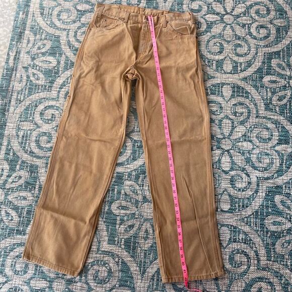 Dickies Men's Relaxed Fit Duck Canvas Carpenter Work Pants Khaki - Size 34x32 - Picture 8 of 11
